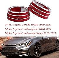 Vista 2 de Control central de aire acondicionado de aire acondicionado y interruptor de control de clima, cubierta de anillo compatible con Toyota Corolla Rojo