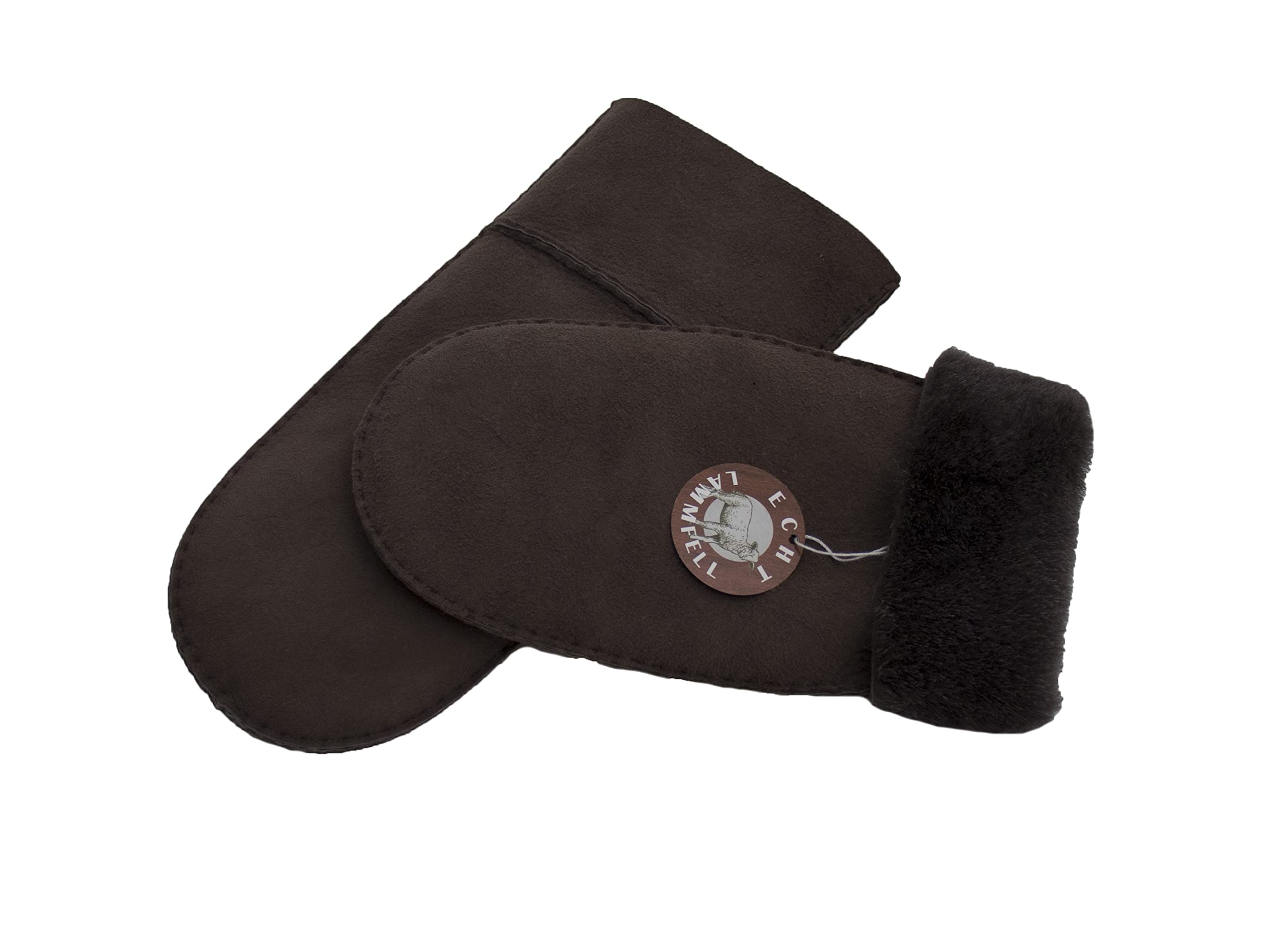 Reissner Lammfelle Manoplas guantes piel de cordero marrón S (Circunferencia de la mano 17cm)