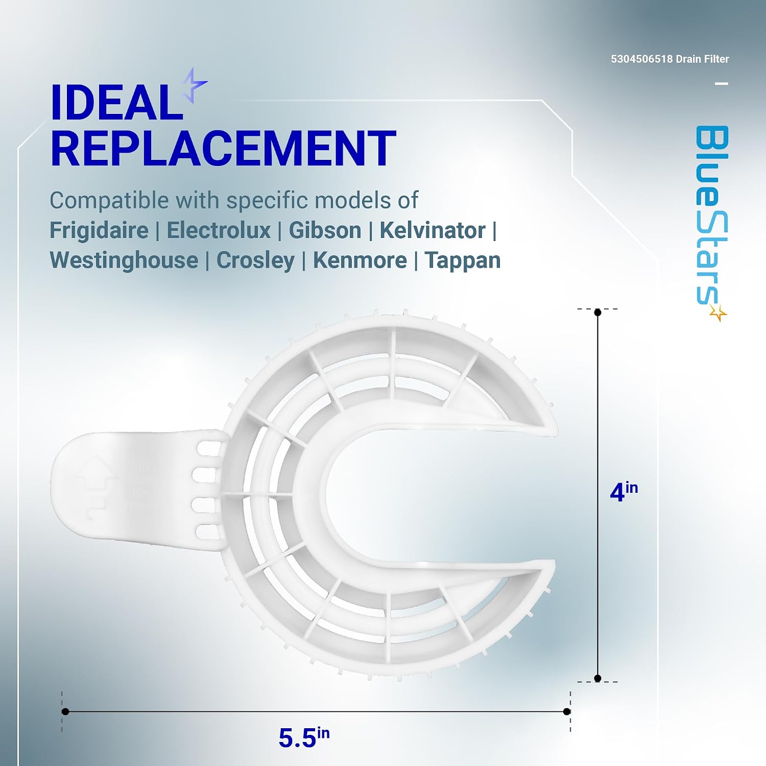 [Ultra Durable] BlueStars 5304506518 154252701 Dishwasher Drain Filter