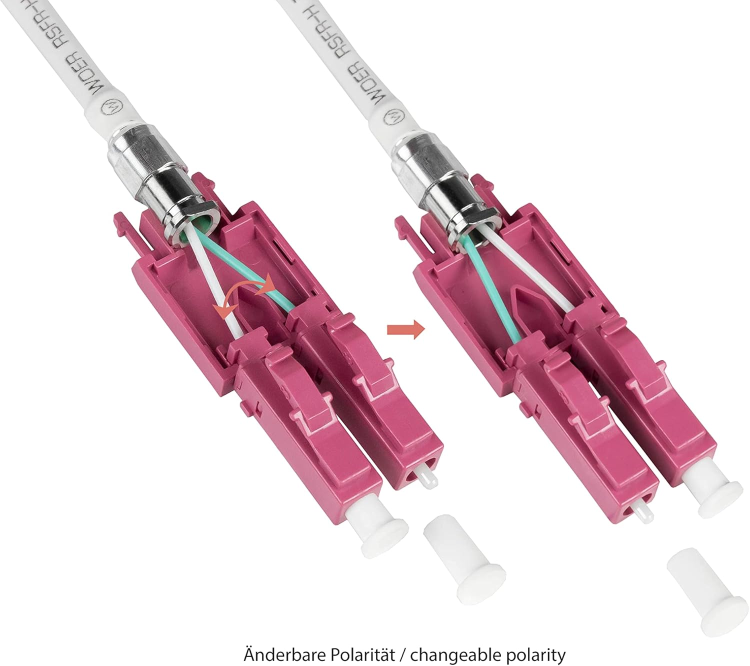 OM4 Fiber Optic Cable - Duplex - LC to LC Plug - UNIBOOT - Multimode 50/125-1/10/40/100 Gigabit Ethernet - Fiber Optic Conductor, Patch Cable - 30m