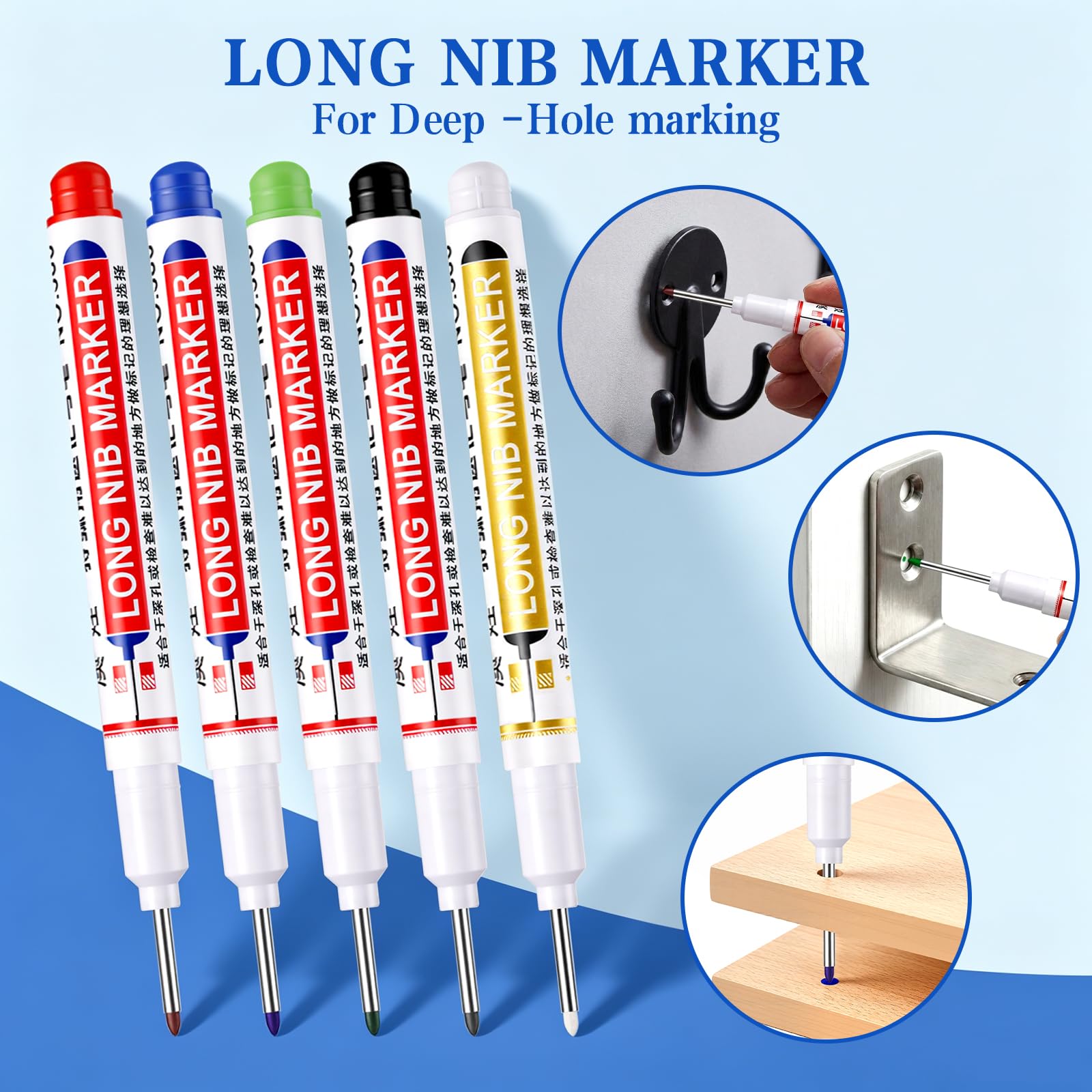 Long Nib Markers - 100 Pack for Deep Marking -5