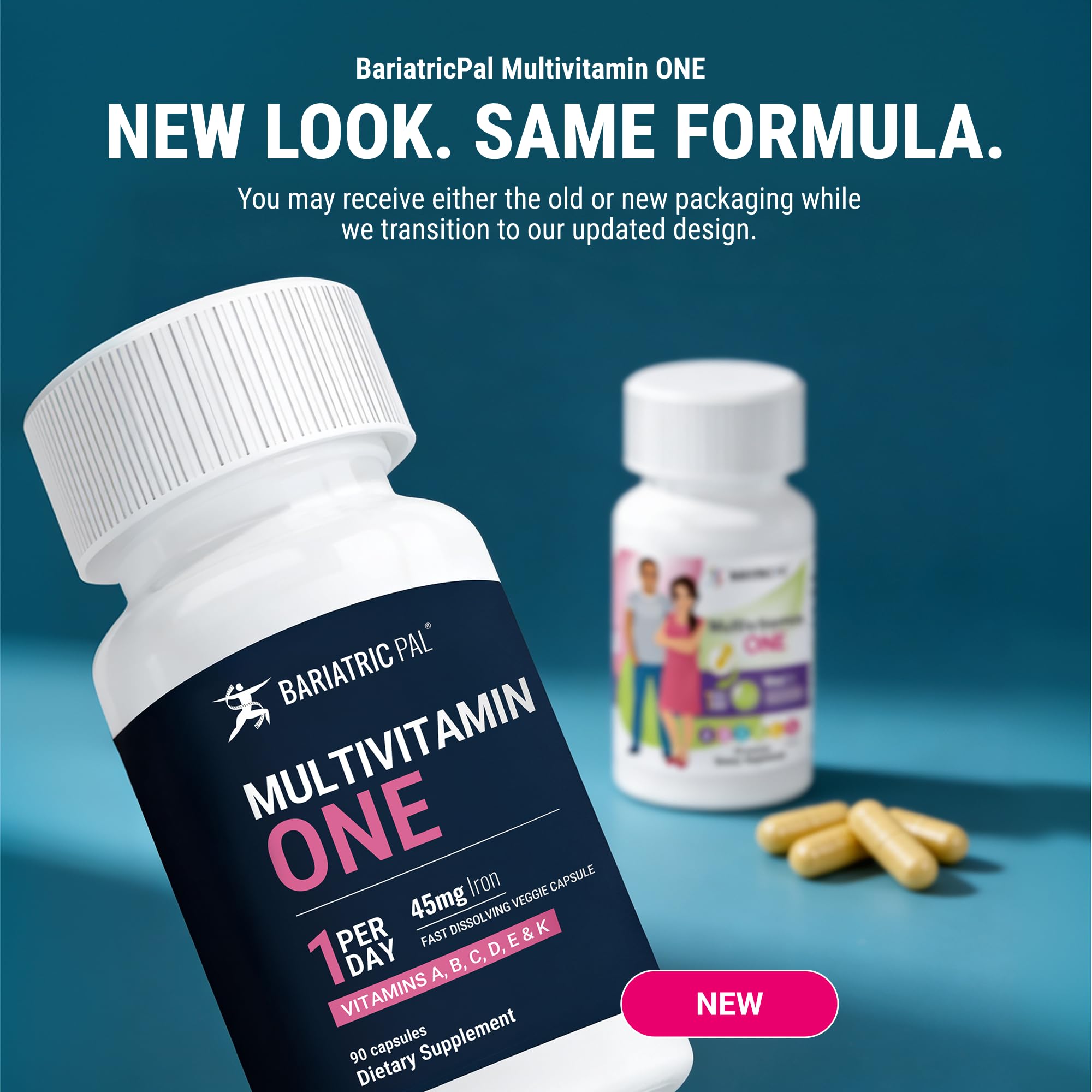 BariatricPal Multivitamin ONE 1 per Day! Bariatric Multivitamin Capsule with 45 mg of Iron | Easy to Swallow Capsule | Vitamin for Bariatric Surgery Patients | 90 Count (3 Month Supply) — Amazon image 2