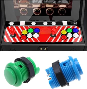8PCS Push Button Compatible with Arcade Machine Games Multicolour Video Games Button Games Replacement Accessories 4 Colours