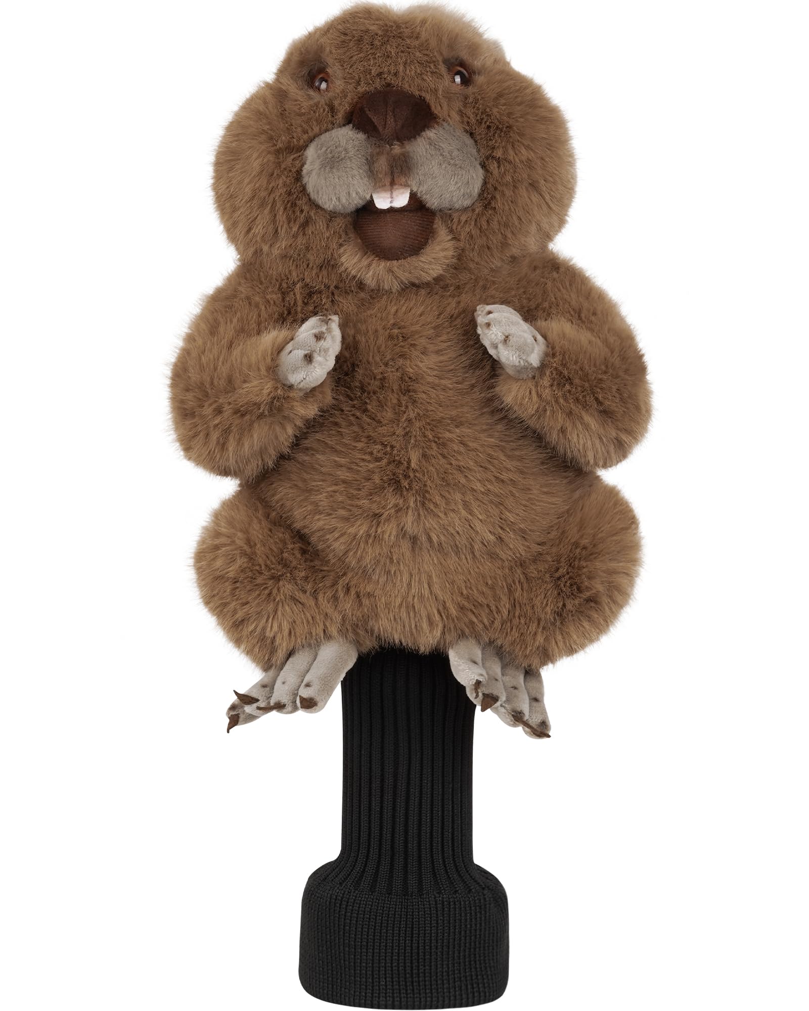 Golf Driver Club Head Cover for 460cc Soft Plush Groundhog Protective Novelty Gift for Golfers Long Neck Knit