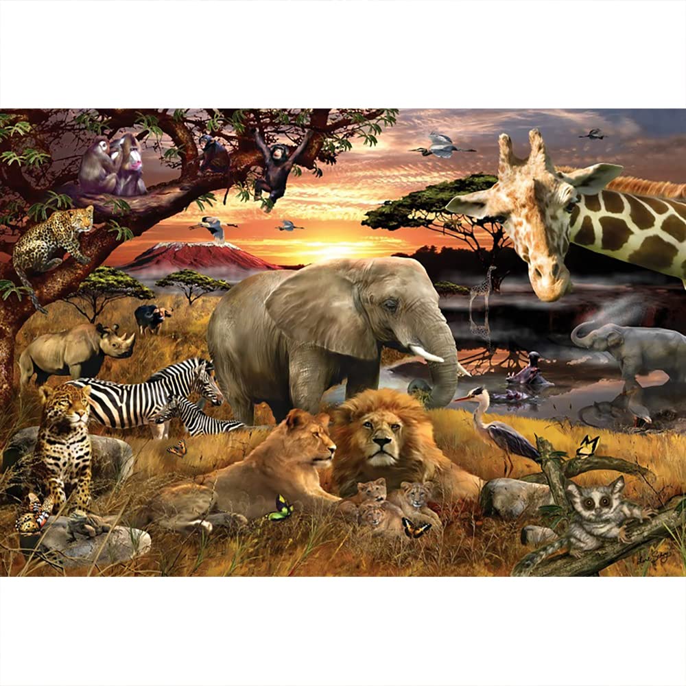 Aoihrraan 3x2,5m Bosco Giungla Animali Sfondo Estate Tropicale Deserto Africano Foresta Realistico Animali Scenografico Fondale Fotografia Ragazzo Compleanno Festa Bambino Children Ritratto Fotos