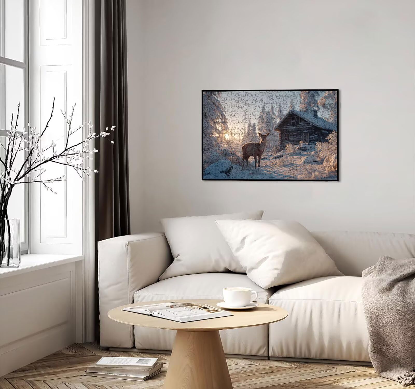 Puzzle 1000 sztuk dla dorosłych, puzzle artystyczne puzzle leśny jeleń, rodzinne kreatywne hobby dla dorosłych, najwyższej jakości drewniana układanka, do gry edukacyjnej wyzwania zabawki R4KH-746
