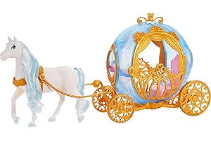 Life-Size Disney Princess Cinderella's Rolling Carriage with Brushable Horse