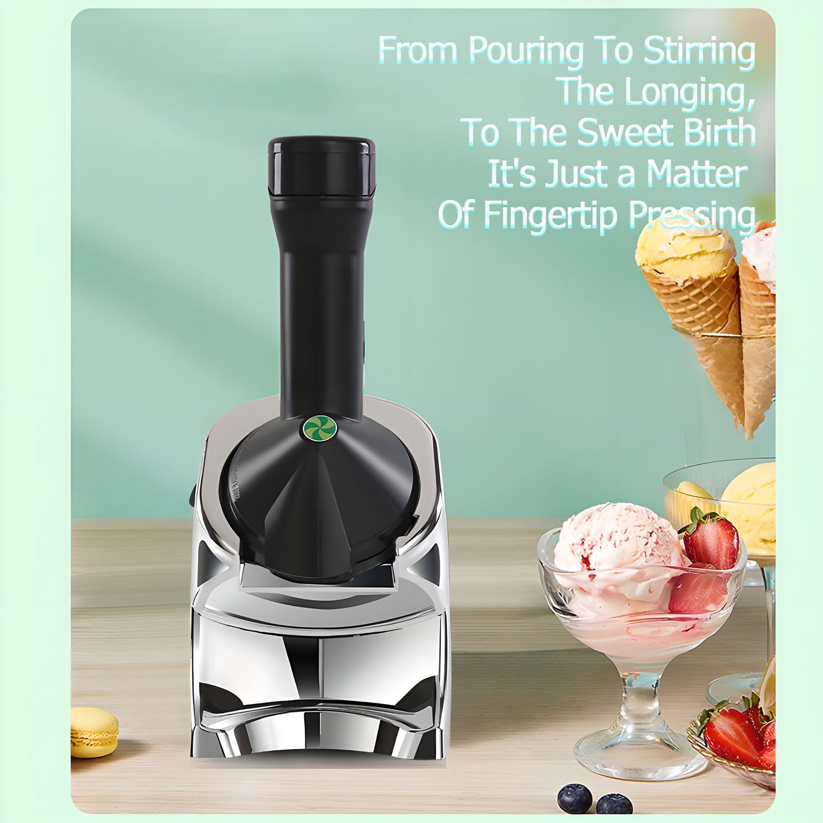 Fabricador De Postres Congelados, Máquina De Helados, Máquina Automática De Helado De Fruta De 200 W, Helado Suave No Lácteo