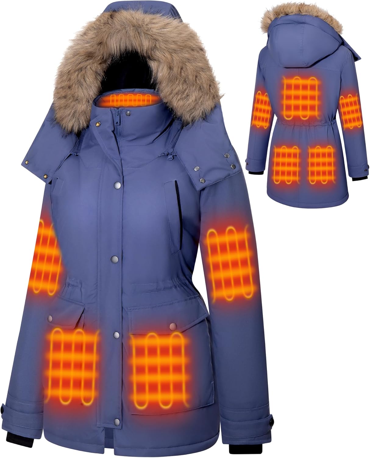 Blue 2024 Heated Jackets for Women-S