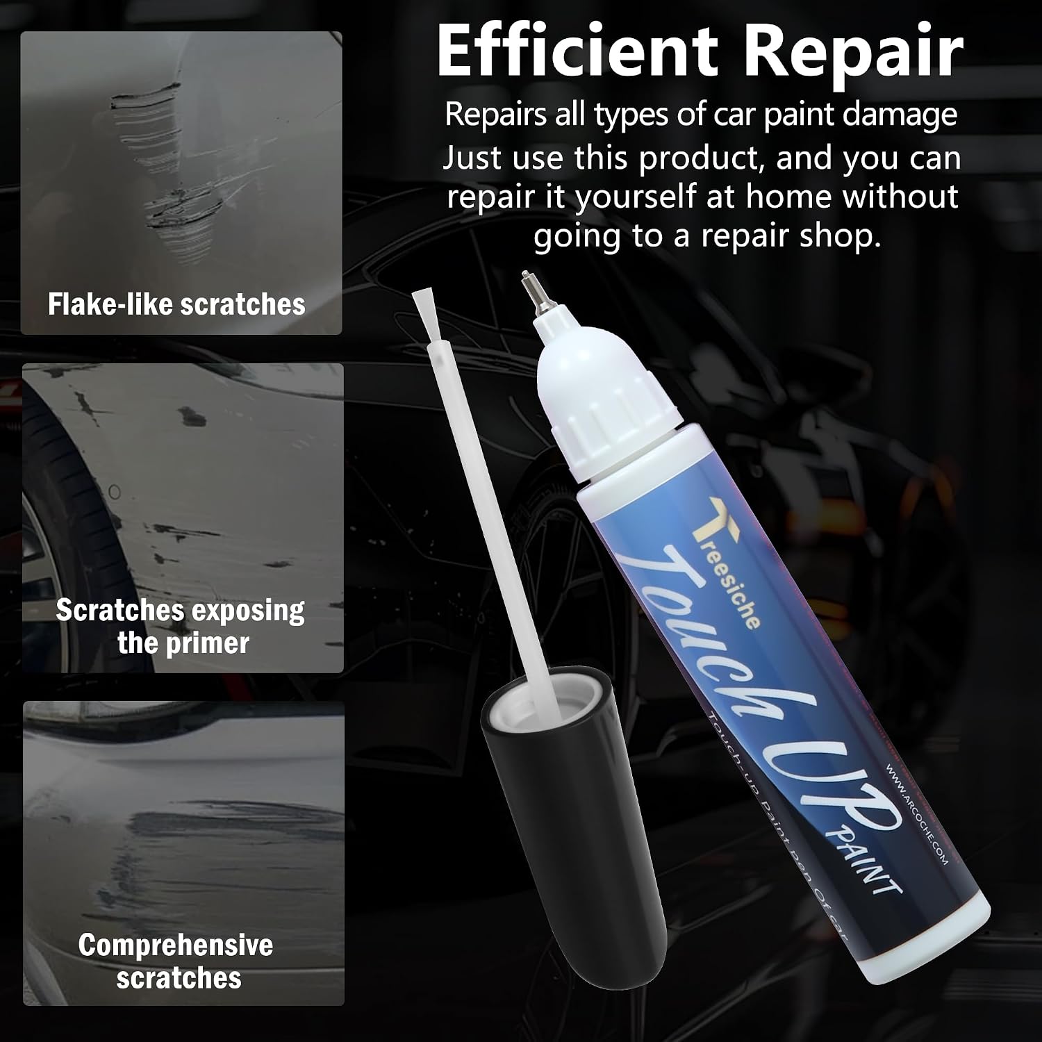 NH-731P Crystal Black Pear Touch Up Paint for Honda Match, Car Paint Scratch Repair kit, 2 in 1 Scratch Remover Pen with Color-Matched Rapid Drying of Paint Coating
