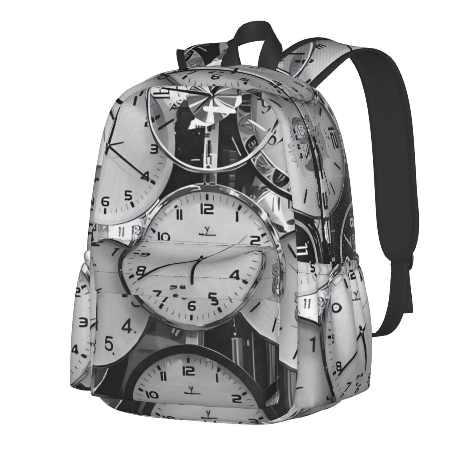 Sac à dos imprimé horloge art grande capacité imperméable - 8