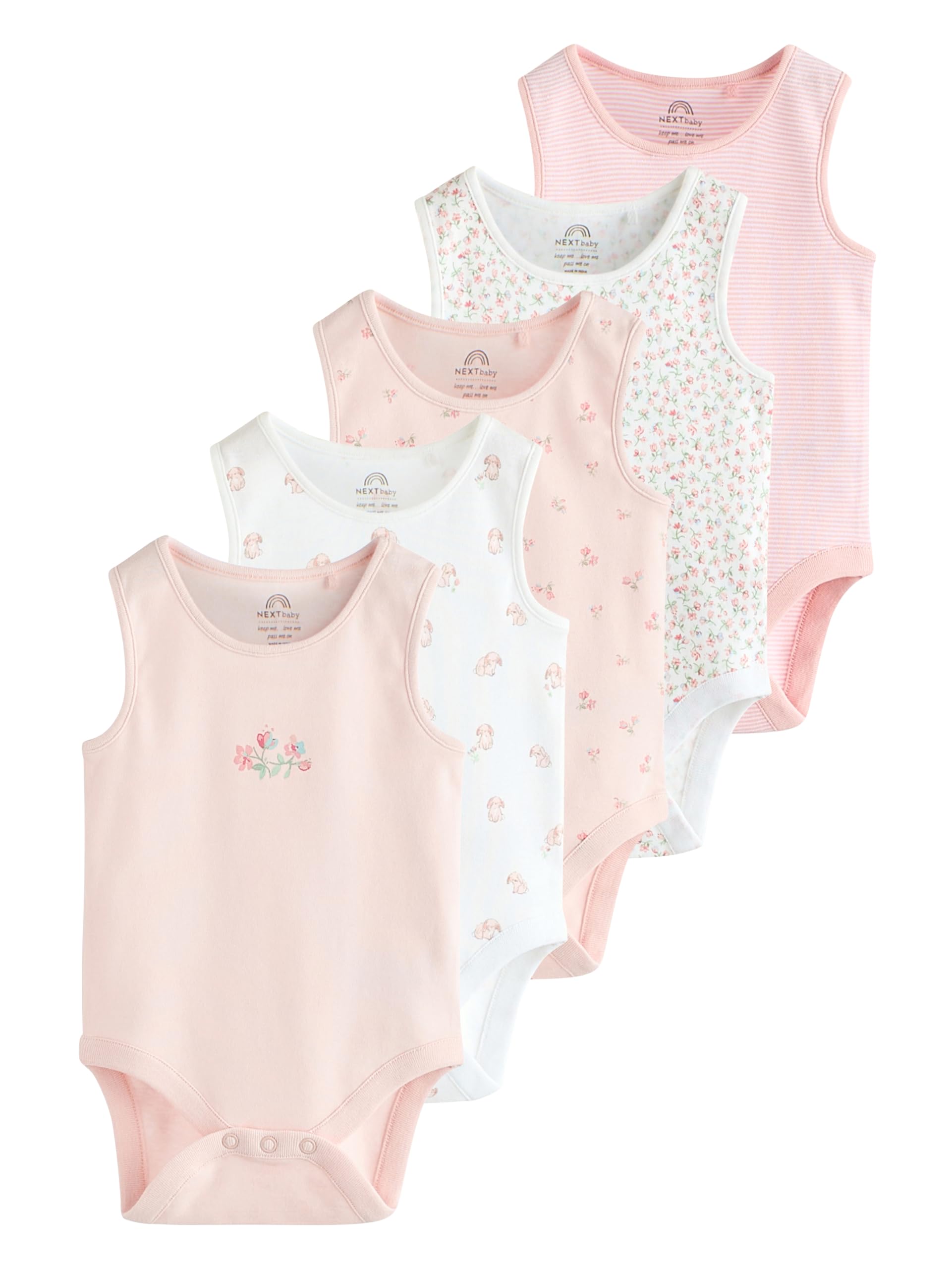 NEXT Bébé Fille Débardeur 100% Coton pour bébé, Lot de 5