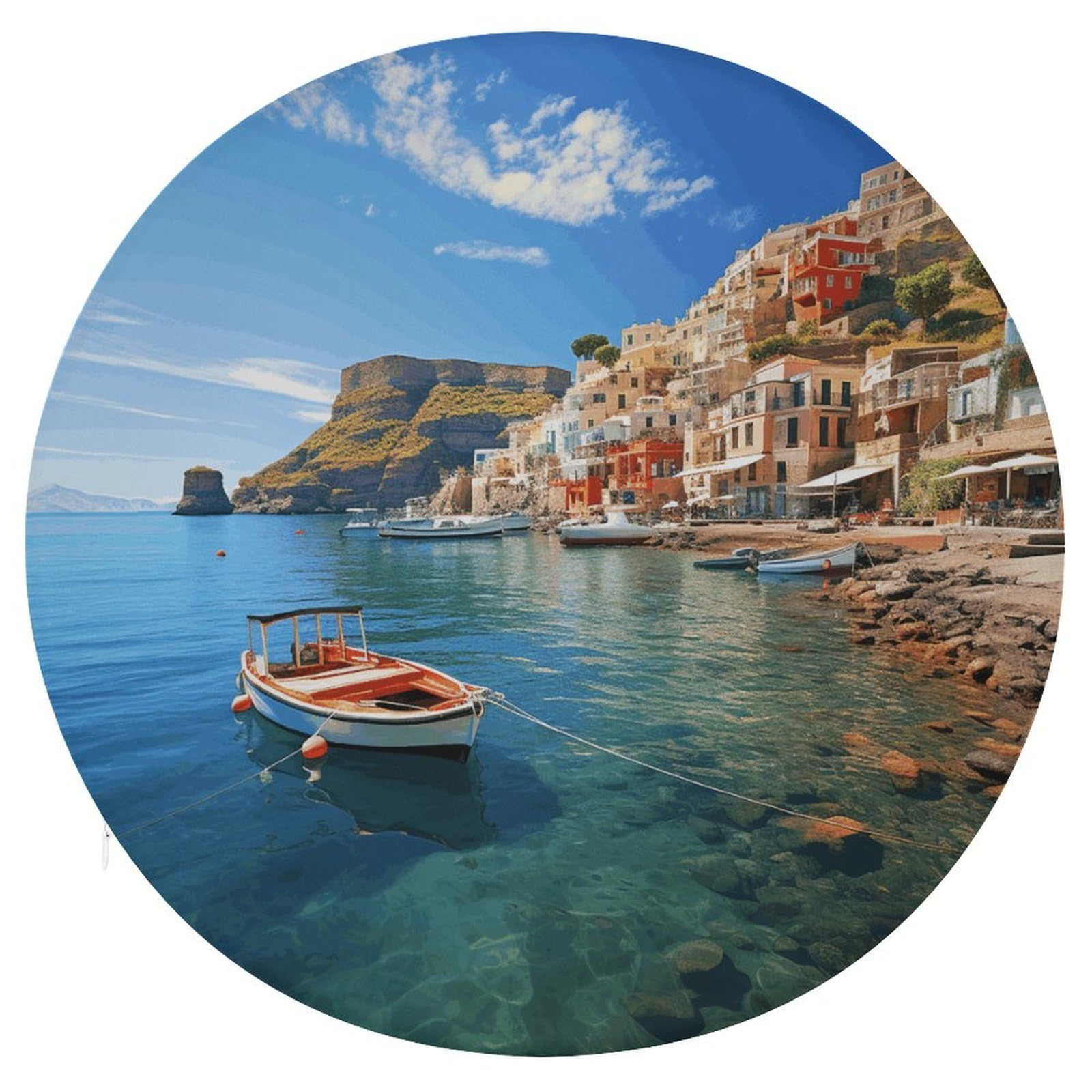 Adfgyerh Style Seaside Town Cushion Memory Foam Pillow Core，Seat Cushion Detachable Design，Chair Cushions Suitable For All Seasons, And Can Be Used In Offices, Dining Rooms, Homes, And Other Settings.