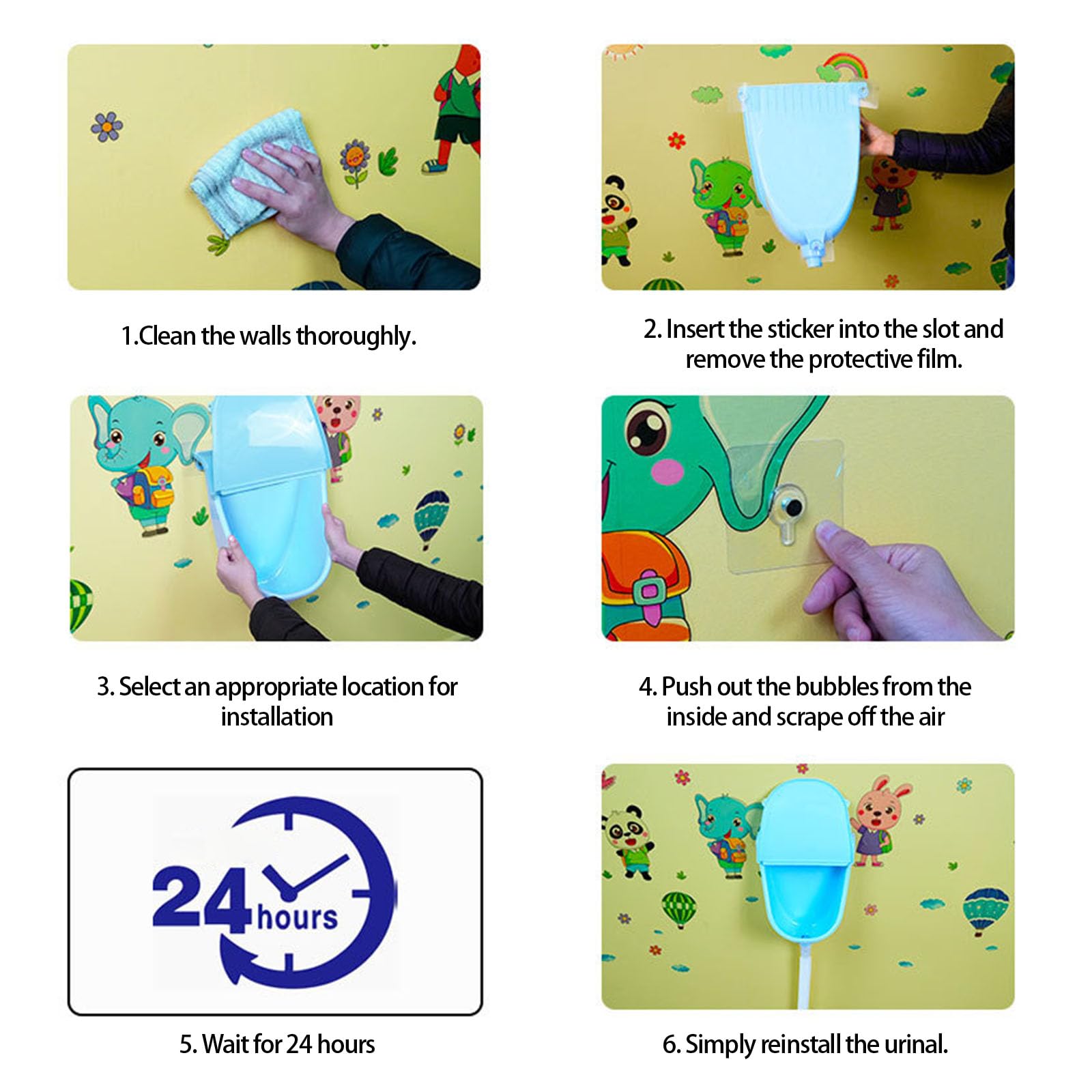 Orinal antideslizante para niños con protector de pulverización extraíble, fácil de instalar, para baño, camping, uso comercial, ideal para la higiene de los niños