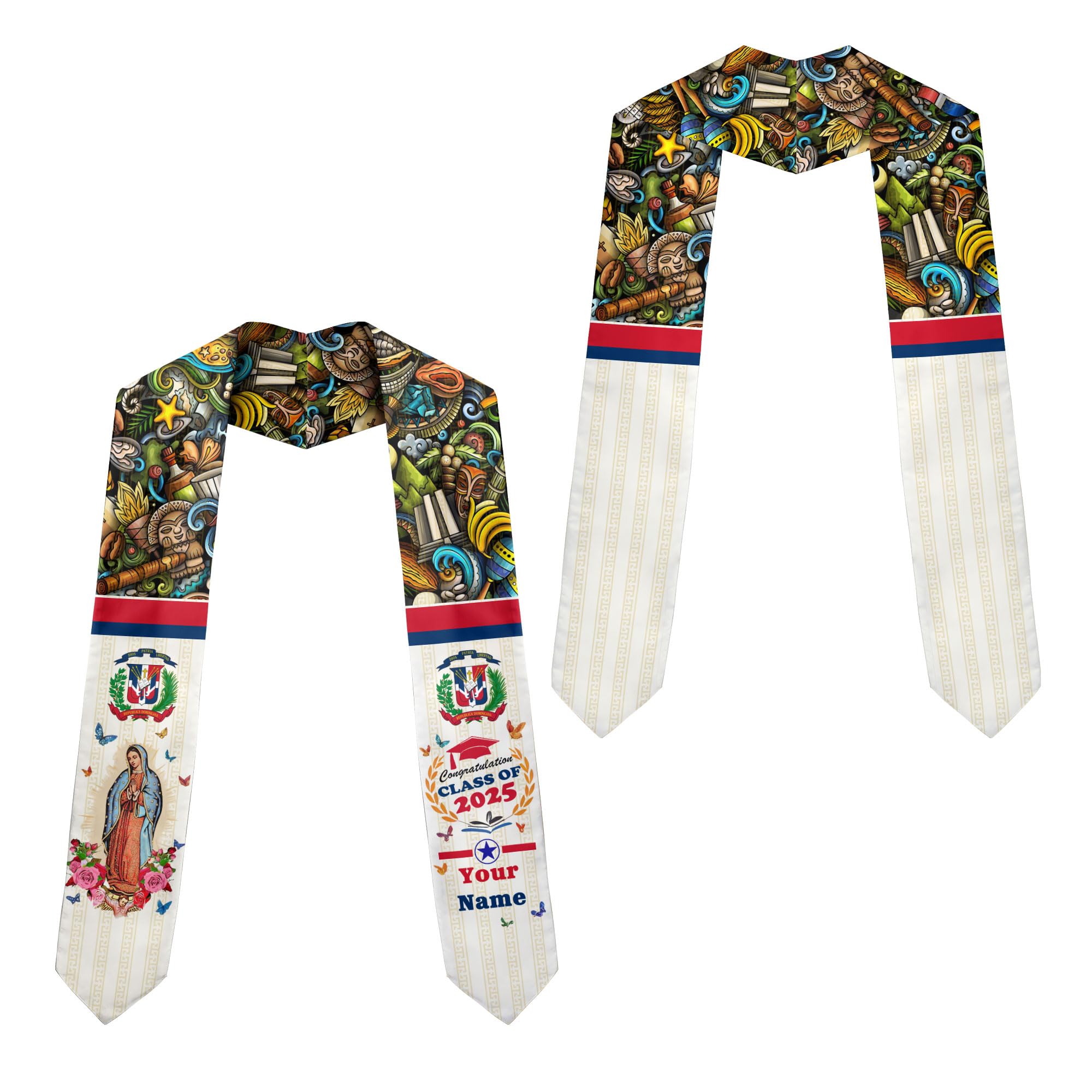 MonkeyVan Custom Dominican Flag Graduation Sash 2025, Dominican Graduation Stole, Dominican Republic Grad Sash Class Of 2025 Dmnc 12