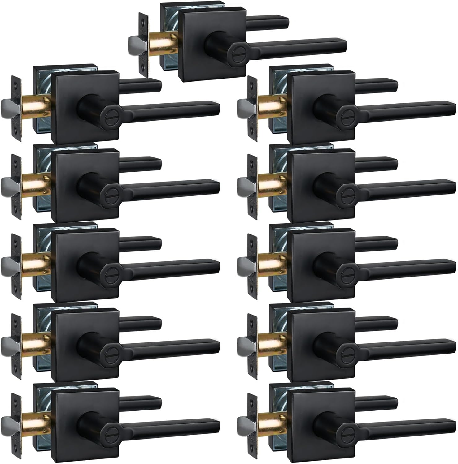 11pcs Keyless Privacy Door Levers with Lock