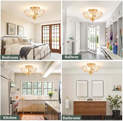 Miniatura 4 de Lámpara de techo vintage, lámpara de techo semiempotrada de 10 pulgadas, para pasillo, vintage, lámpara de techo E26, pequeña iluminación de techo