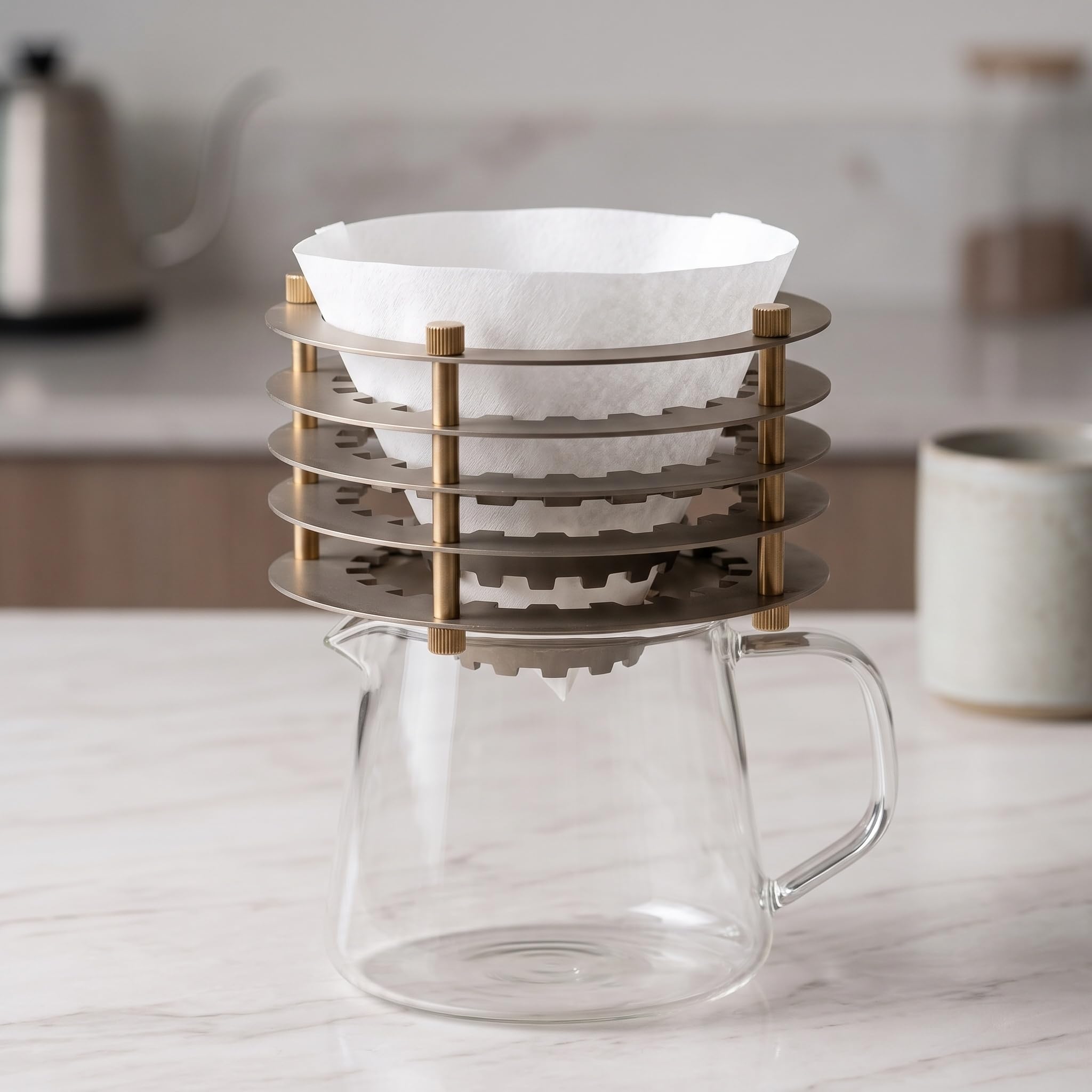 Kaffeefilter Aus Titan (v60), Pour-Over-Filter, Tragbarer, Wiederverwendbarer Kegel, Abnehmbare Konstruktion, 2-tassen-fassungsvermögen, Ideal Für Reisen, Camping Und Als Geschenk