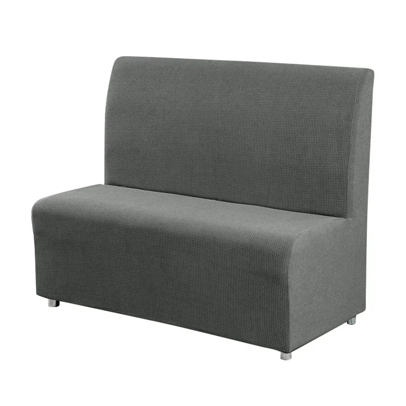 DHYUACN Armless Sofa Slipcover Solid Color Jacquard Sofa Cover Stretch Armless Seat Couch Slipcovers for Bar Cafe Hotel Decor(Dark grey)