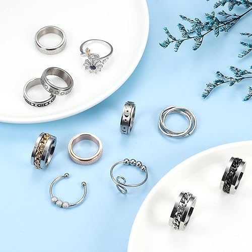 Miniatura 4 de FASACCO Anillo giratorio para la ansiedad, anillo giratorio para la ansiedad