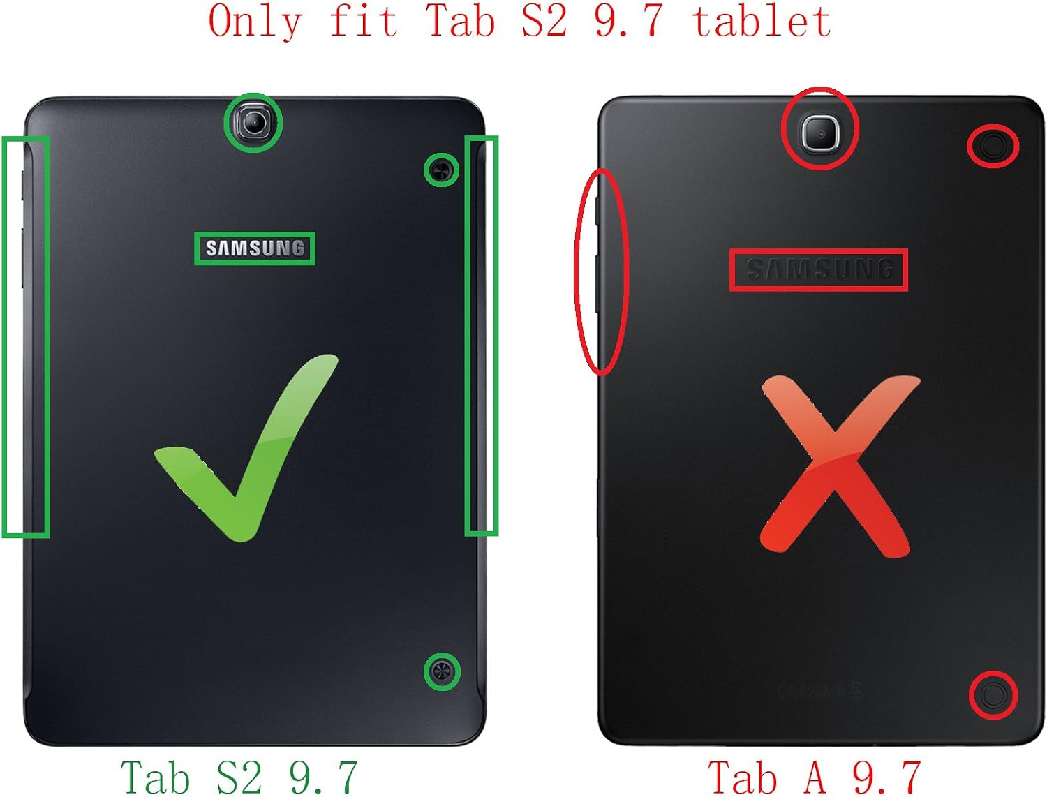KuGi Samsung Galaxy Tab S2 9.7 Keyboard case, Ultra-thin Detachable Keyboard Stand Portfolio Case with stylus for Samsung Galaxy Tab S2 9.7 T810 T813 T815 T819 SM-T817A tablet.(Black)