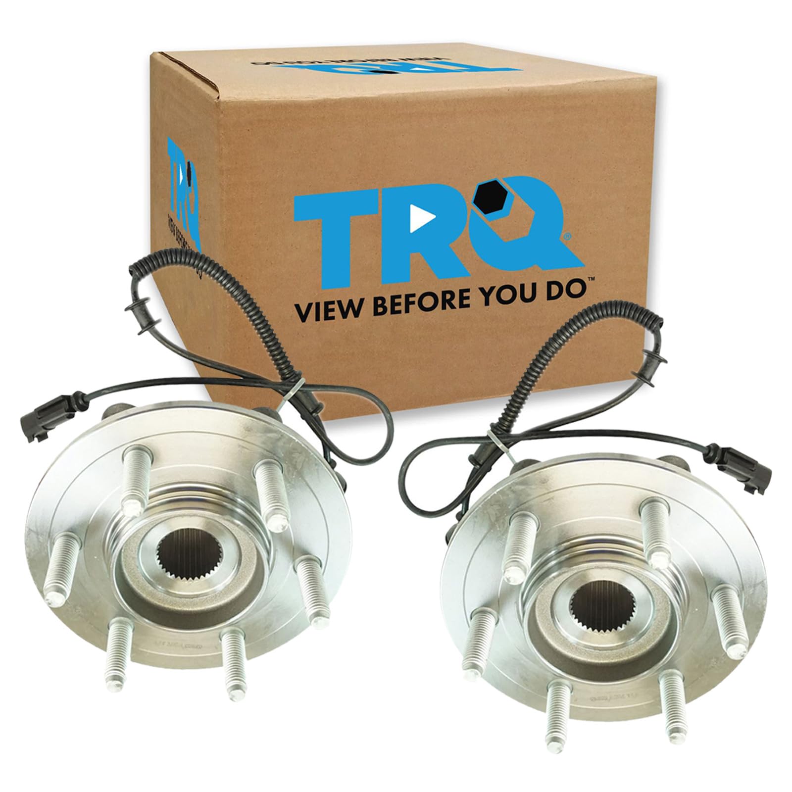 TRQ 2 Piece Rear Wheel Bearing &amp; Hub Assembly Set