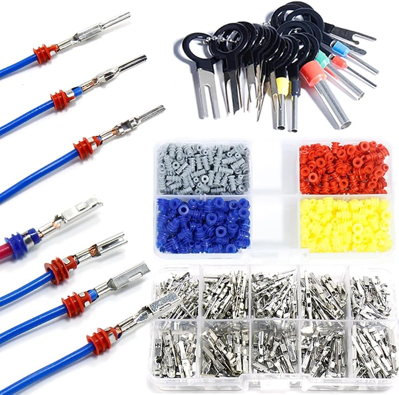 Kit de terminais e conectores elétricos automotivos shengbowi com alicates extratores – 708 peças