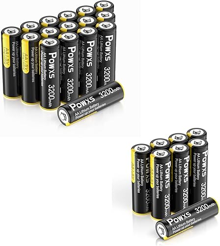POWXS Paquete de 24 baterías de litio AA