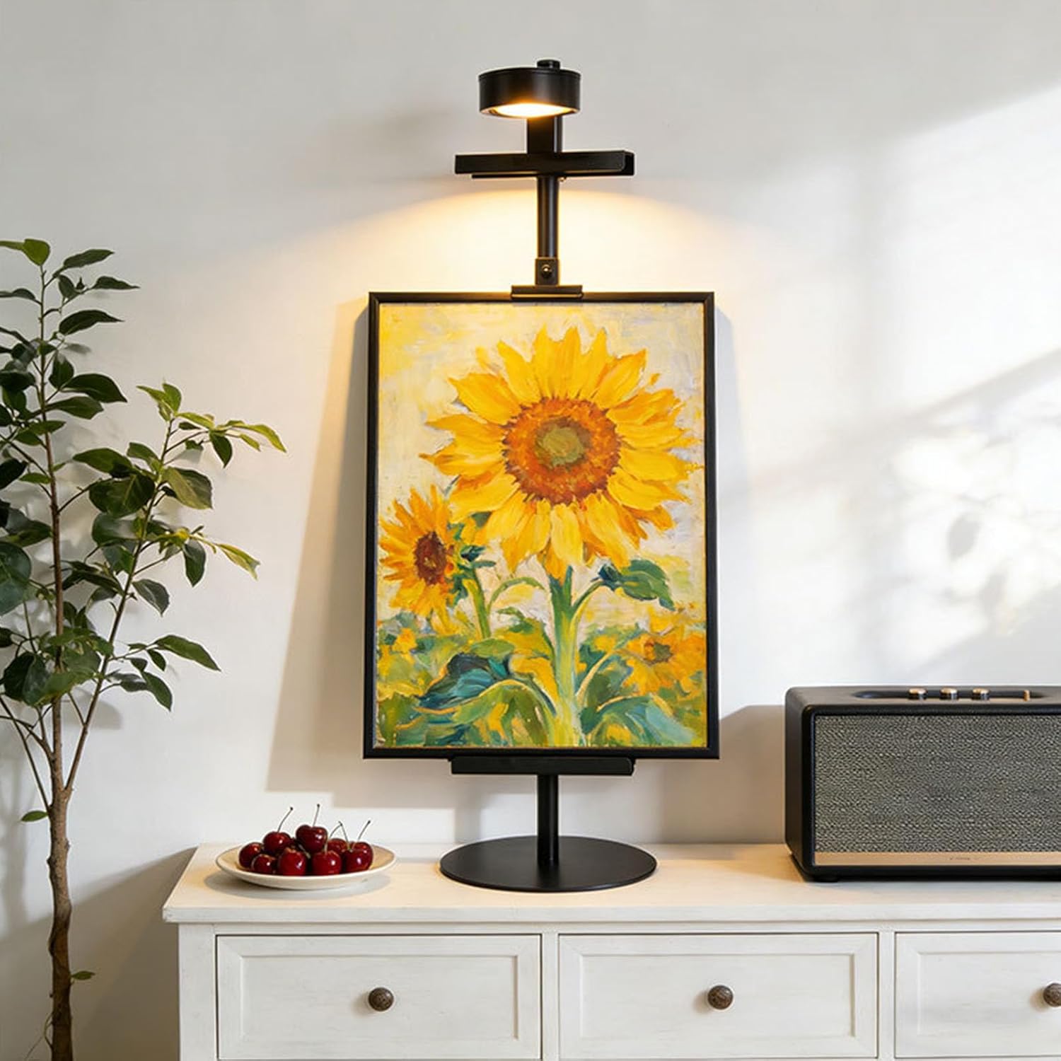 Desktop Picture Frame Holder Metal Easel Stand with Light for Display Photos Canvas Paintings and Signs Metal Display Easel Stand
