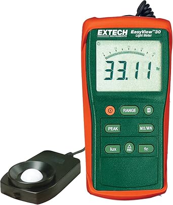 Extech Instruments EA30 EasyView Light Meter, Wide Range 40 to 40,000 Foot Candles
