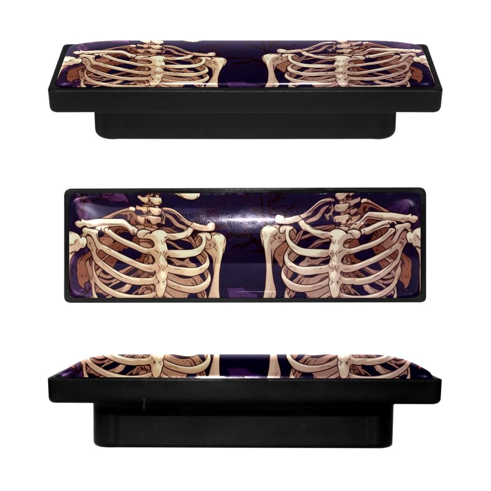 Boutons de placard tête de mort rose rétro rectangulaires pour tiroir commode chambre