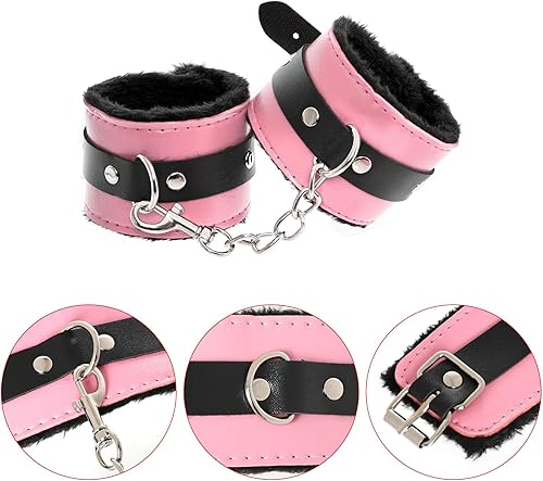 Miniatura 43 de Rbenxia Juego de 12 unidades de restricciones BDSM de bondage sexual, esposas fetichistas, puños, collar, cuerda de látigo, abrazaderas para Negro