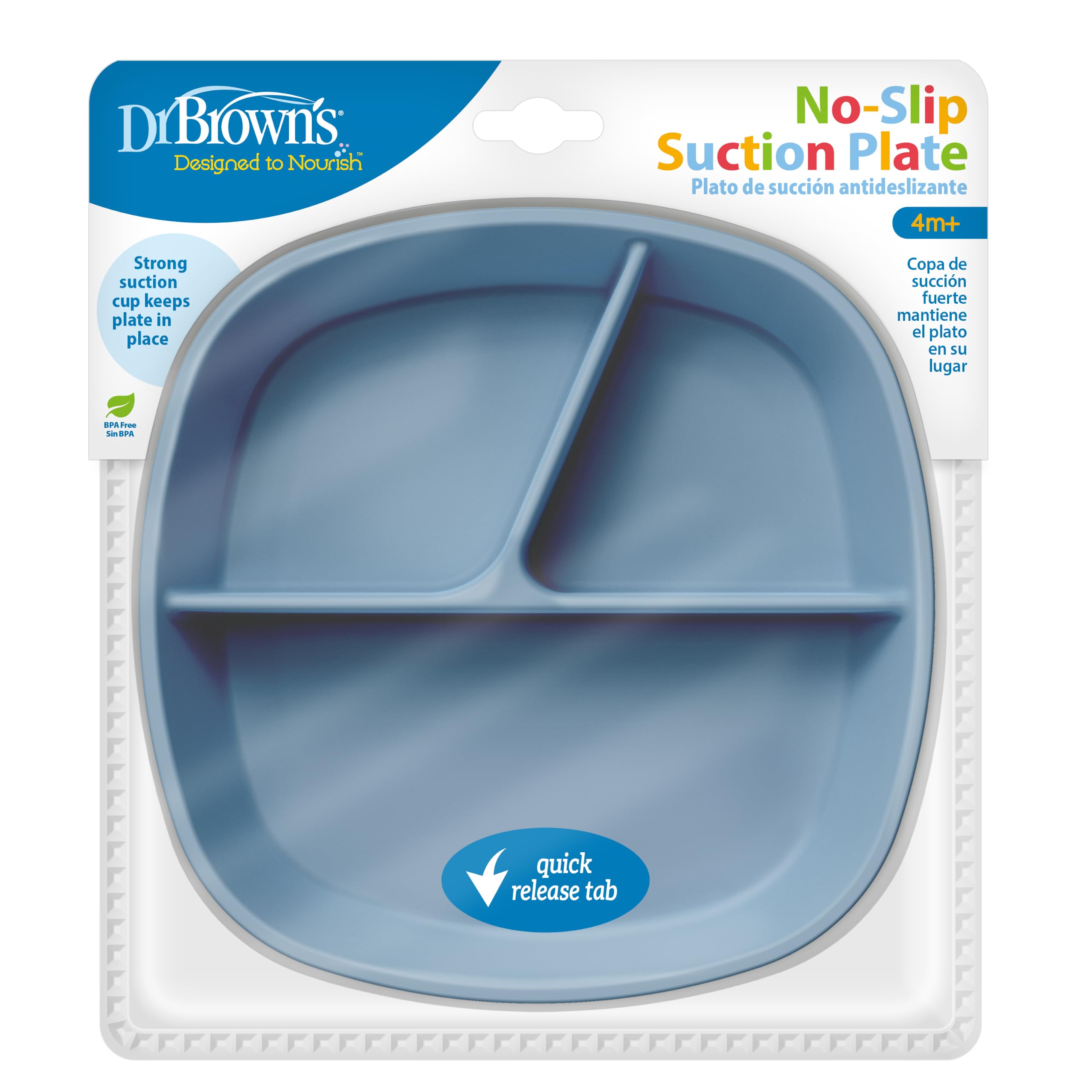 Photo 1 of Dr. Brown's No-Slip Divided Suction Plate - Blue