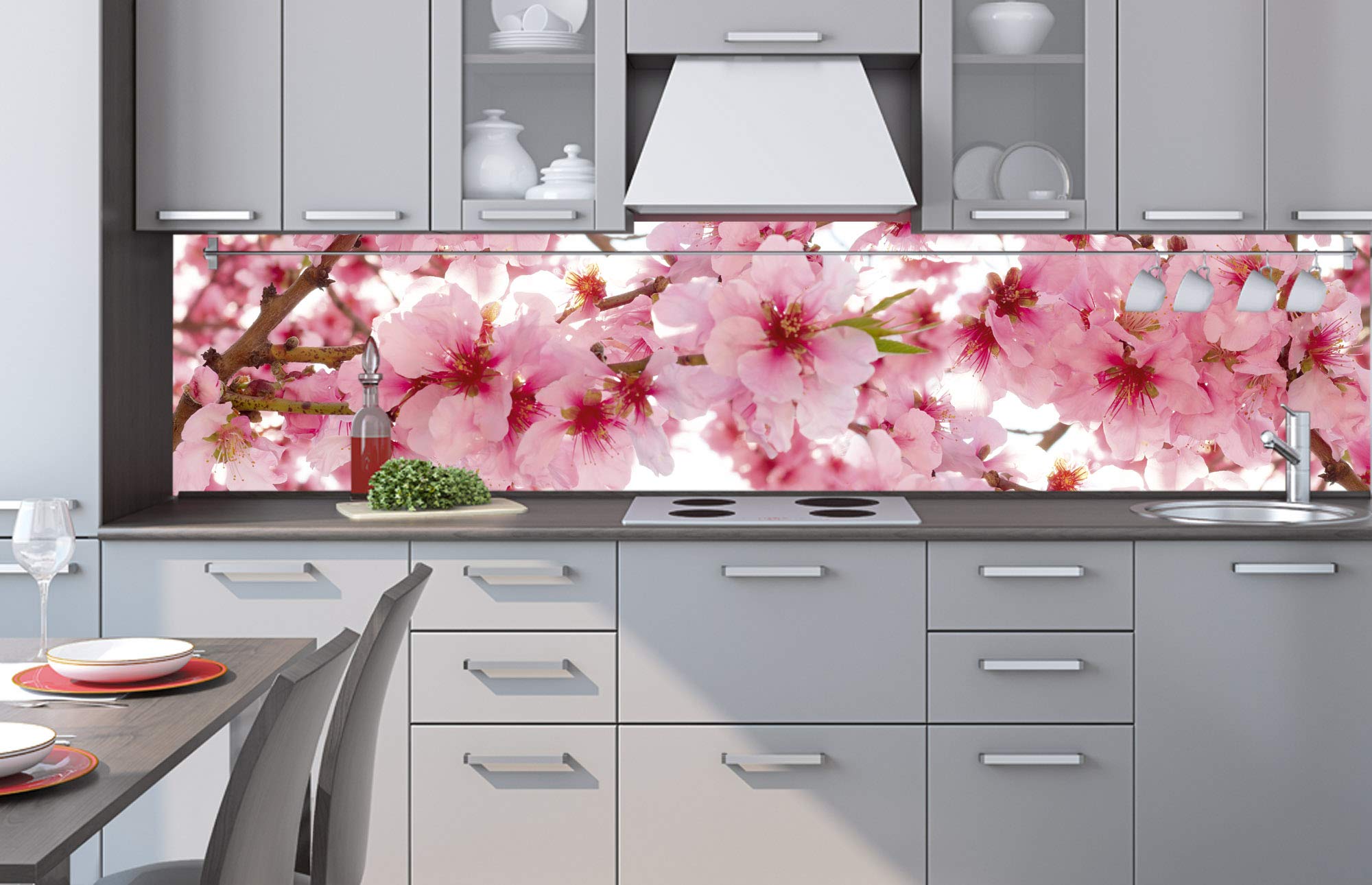 Zelfklevende keuken achterwand HOUT LATTEN 350 x 60 cm | Zelfklevende spatwand keukenfolie | Waterbestendige folie voor de keuken | PREMIUM KWALITEIT | Gemaakt in de EU