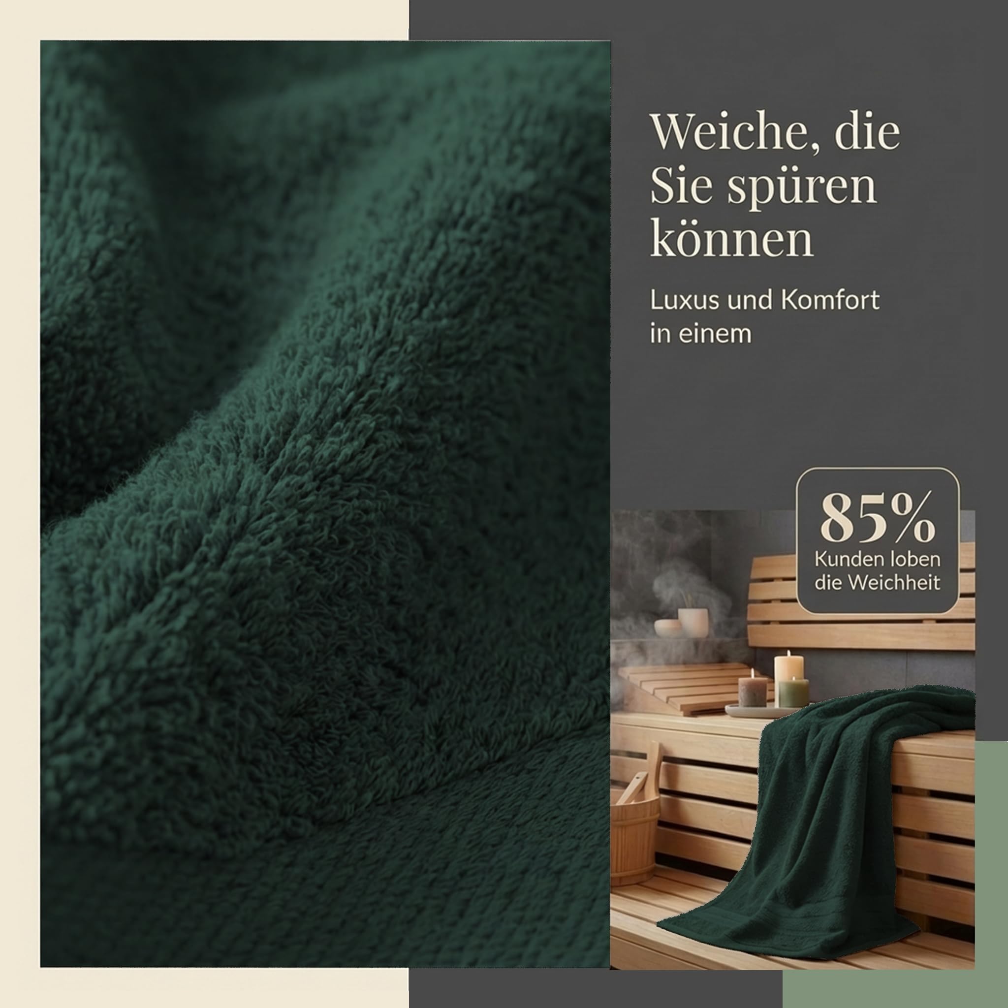 Komfortec Badetuch 100x200 cm aus 100% Baumwolle – Bild 6