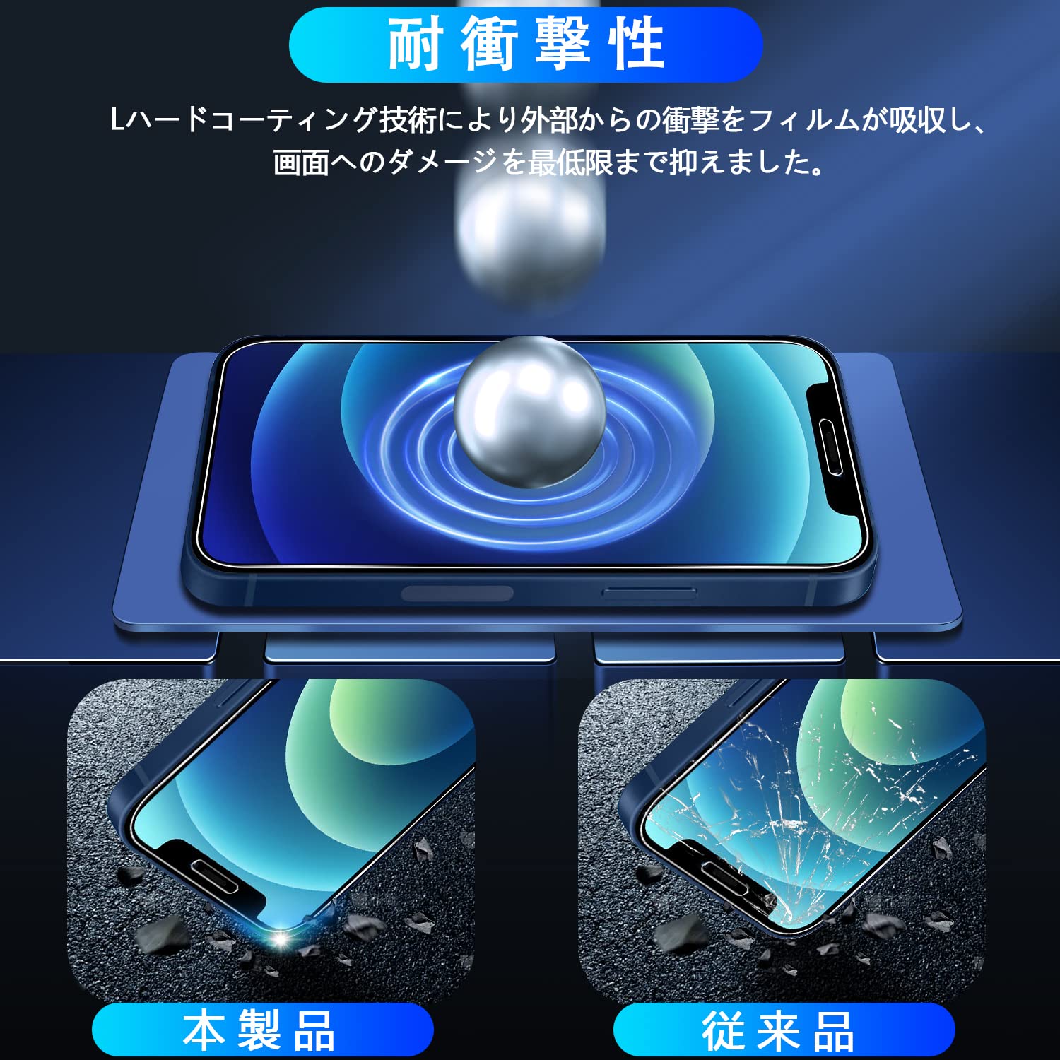 Amazon | 【2+2枚セット ガイド枠付き】 対応 iPhone 12 ガラス 