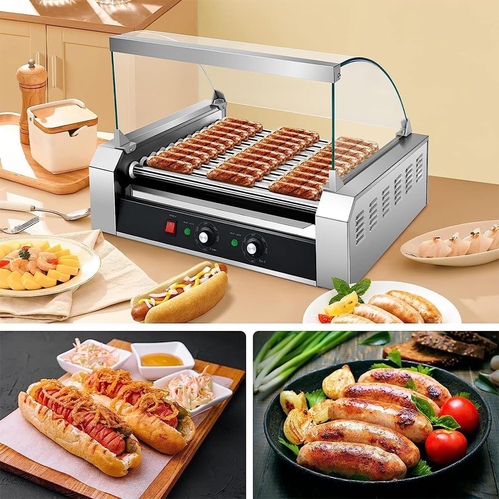 Hot-Dog-Walzen-Wurstgrill, Edelstahl-Hot-Dog-Walze
