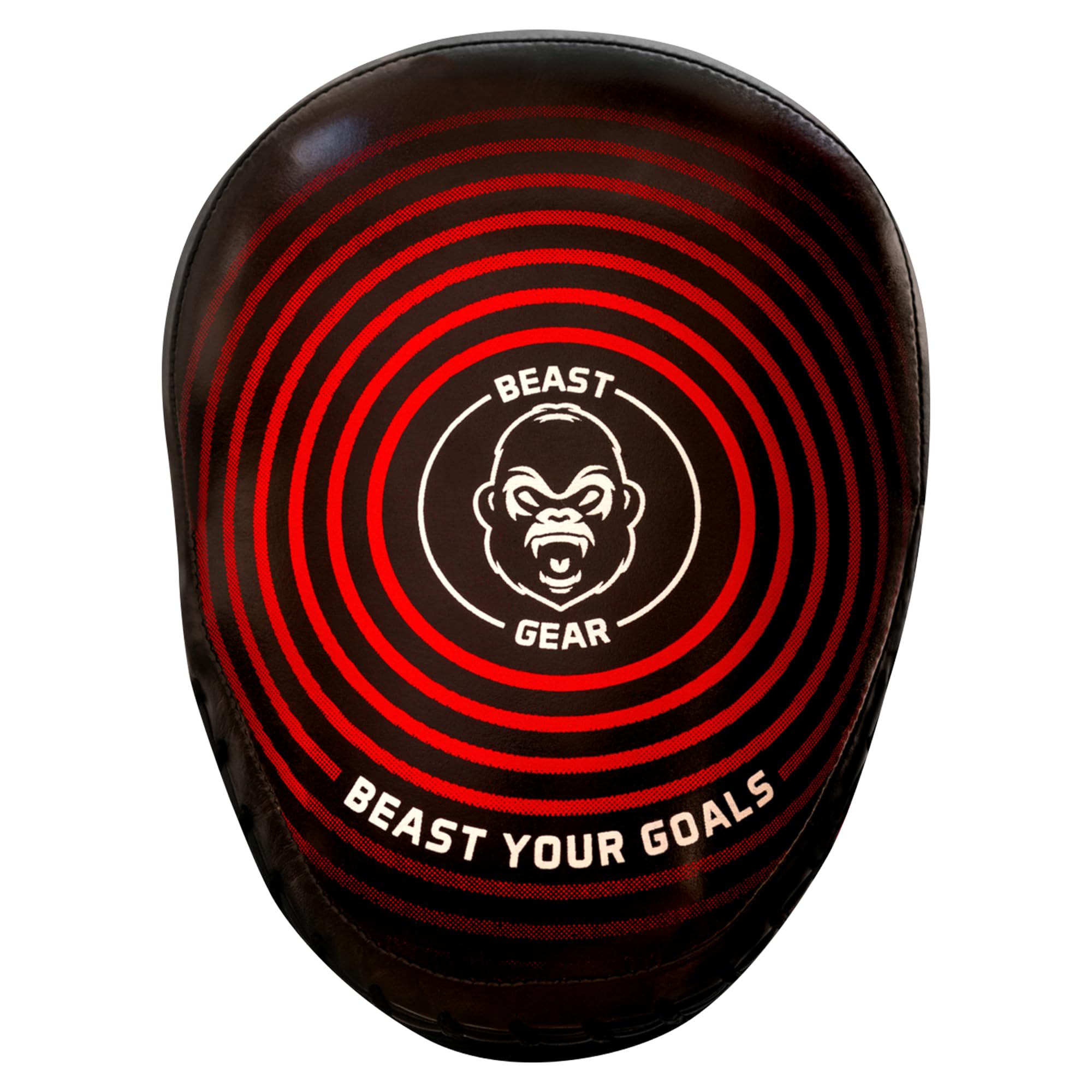 Beast Gear Almohadillas de boxeo de piel de vaca auténtica, diseño curvado con soporte de muñeca para MMA, Kickboxing y Muay Thai