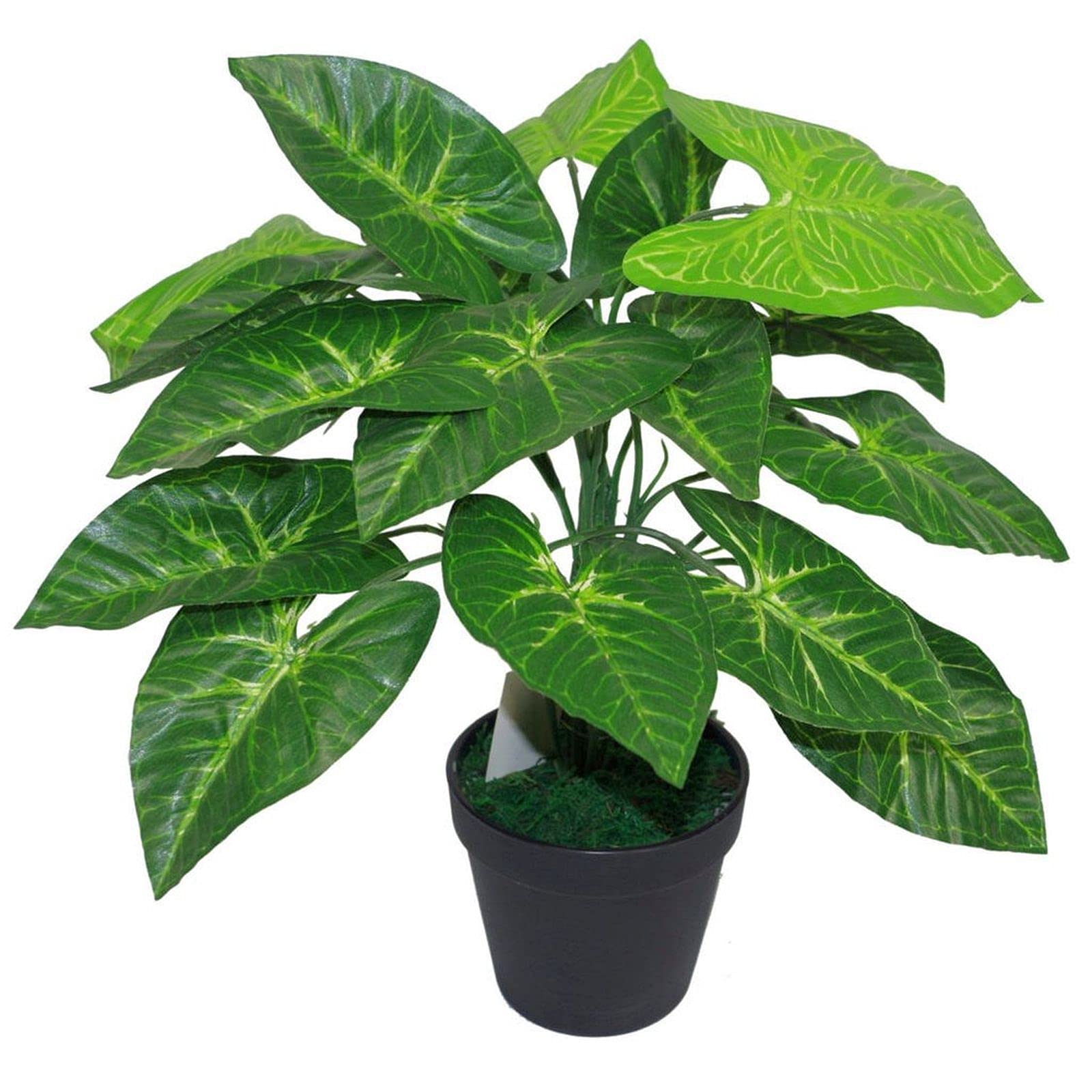 Leaf Design UK 45cm Realistic Artificial Plant - Green Large Foliage with Pot