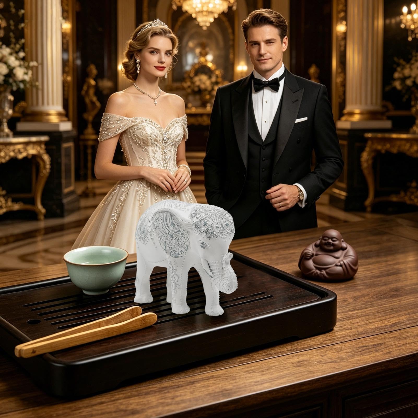 Estatuillas Elefante Figuras Decorativas Coleccionables En Resina | Figura Decorativa De Elefante Para El Hogar Para Decorar Salón, Oficina, Estantería, Mesa, Dormitorio, Entrada Y Escritorio