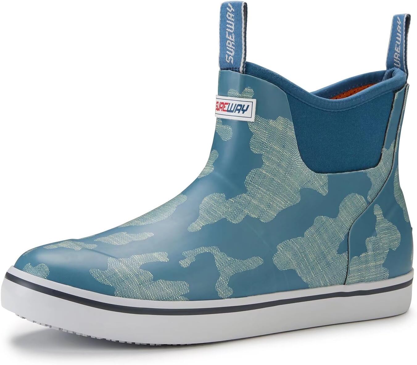 SUREWAY Men's Deck Boots Professional Non-Slip Fishing & Ankle Boating Boot Waterproof Rain Boots, Lightweight Neoprene Rubber Deck Boots