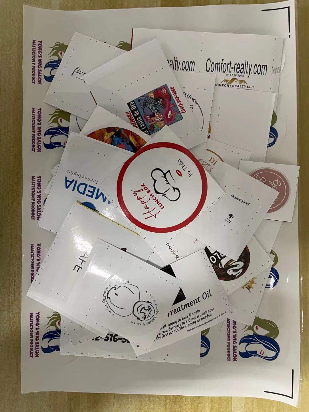Personalisierte Aufkleber Individuell Etiketten Kleinbetrieb Wasserdicht Text Logo Bild (200, 10x10cm Runden)