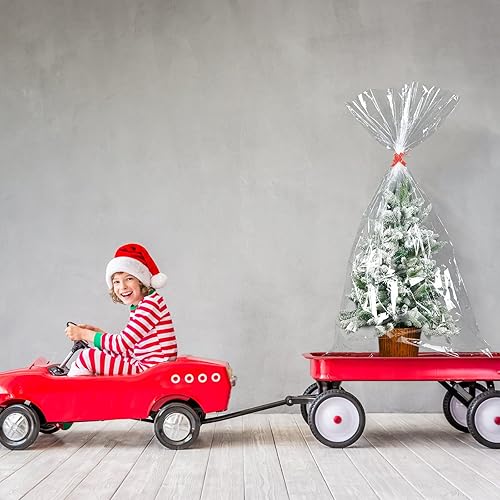 Miniatura 3 de Tatuo 6 bolsas de celofán extra grandes para cestas de regalo de 35 x 57 pulgadas, bolsas de regalo de celofán de plástico gigantes para Halloween,