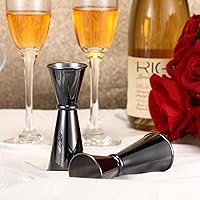 Vista 5 de Jigger de 9 piezas para cóctel de bartending de 2 onzas, 1 oz, taza medidora de vidrio de acero inoxidable 304, vaso de medición de tiro doble Negro