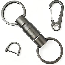 Dreambay Quick Release Keychain Carabiner Clip D Ring, Pull Apart Detachable Key Ring Car Home Swivel Key Chain Outdoor EDC