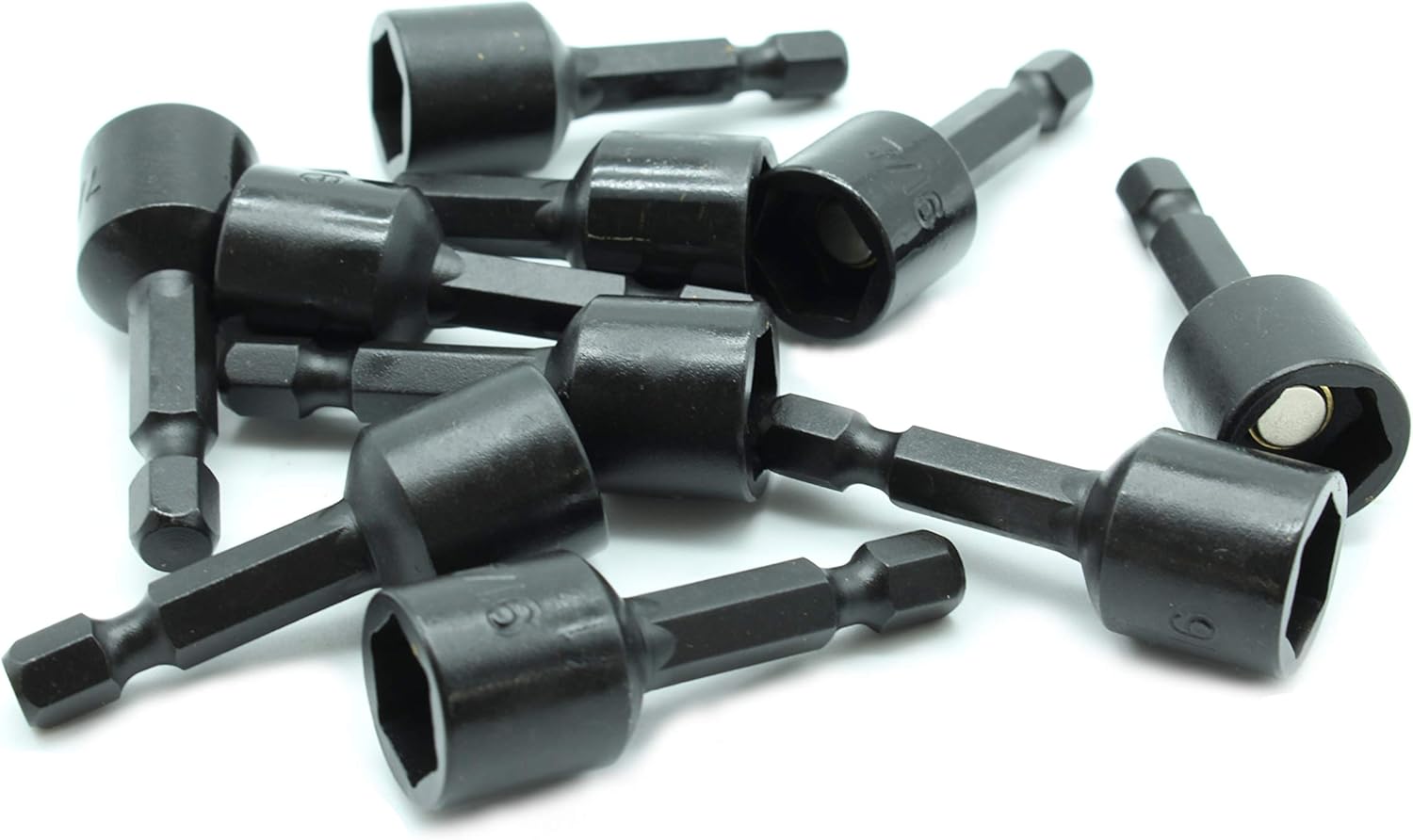 TEMO 10 pc Impact Ready Nut Driver 7/16 Inch Magnetic Nutsetter Set