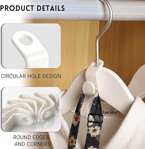 Miniatura 4 de 200 ganchos para colgar ropa, ganchos de conector de ropa, perchas en cascada para ahorrar espacio, organizador de armario, clips para perchas de