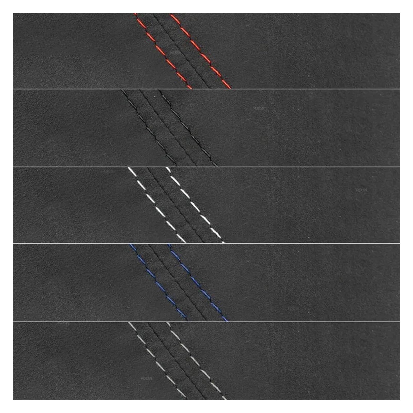 Voiture Intérieur LHD pour Golf 5 MK5 pour Jetta 2005-2010 4 Pièces en Cuir Suédé Intérieur Panneau Porte Voiture Accoudoir Couverture Autocollant Garniture Intérieurs Voiture(White Line)