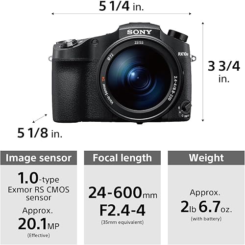 Miniatura 3 de Sony Cyber‑Shot RX10 IV con enfoque automático de 0.03 segundos y zoom óptico de 25x (DSC-RX10M4), negro