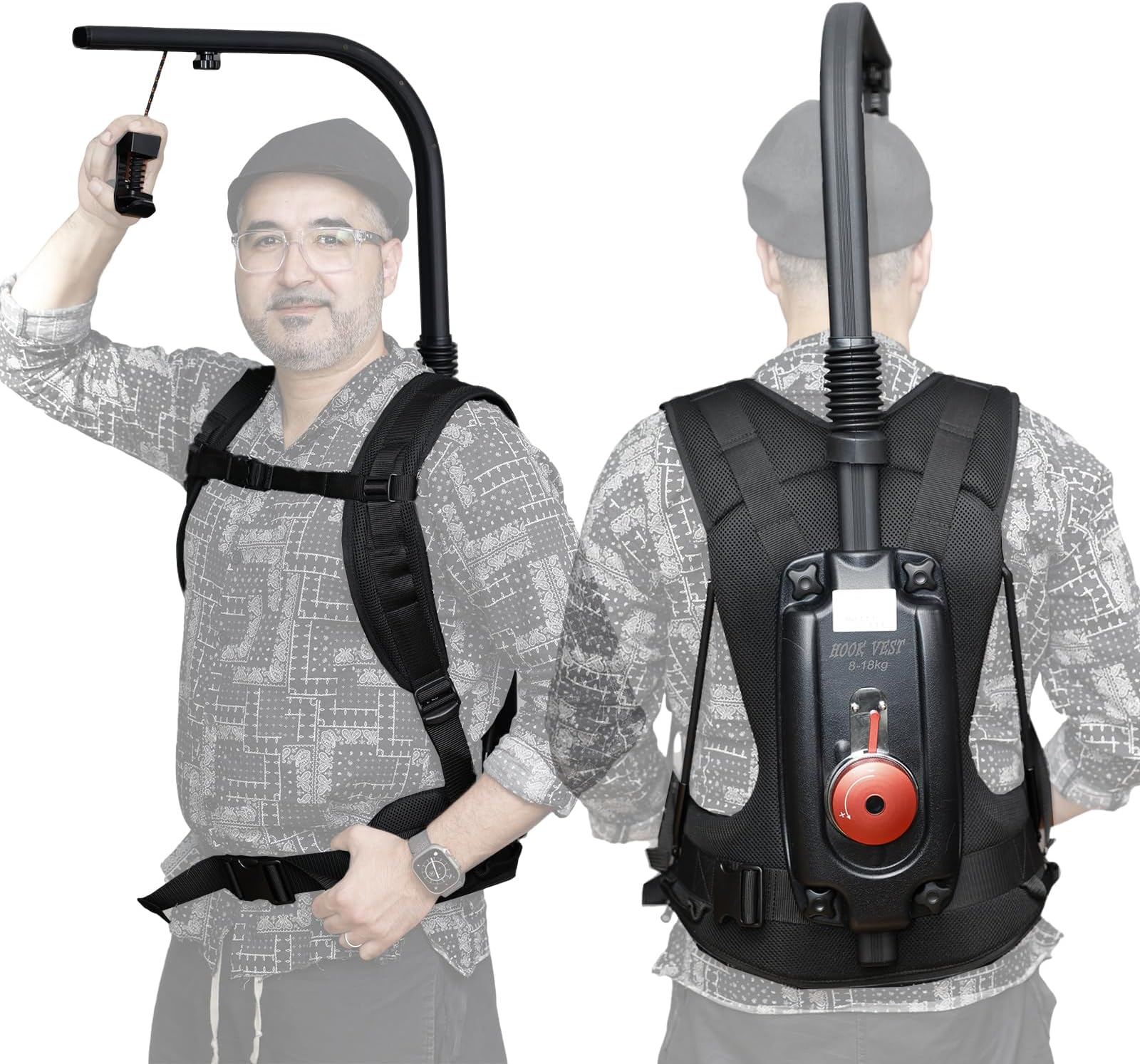 Hook Vest for DSLR and Gimbal - Shoulder Mount Support System for DJI Ronin M, RS2, RS3, RS3 PRO, ZHIYUN Crane etc - Comfortable and Adjustable Body Harness for Long-Duration Shooting (8-18kg Vest)…